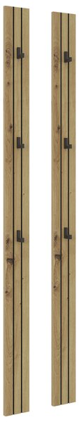 ŠATNÍ PANEL, černá, dub artisan, 13/160/1,6 cm Xora - Šatní panely, Online Only