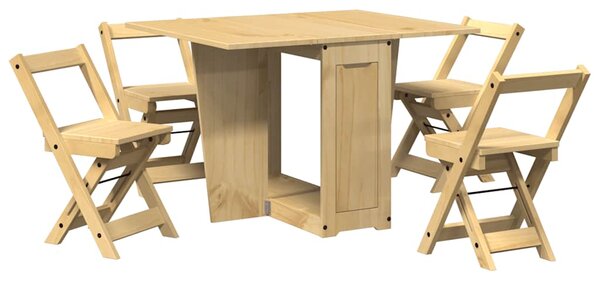 5dílný jídelní set Butterfly Corona skládací hnědý borovice 3295716