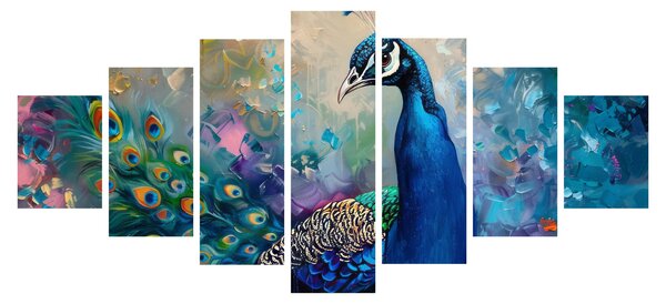 Obraz - Malba páva (210x100 cm)