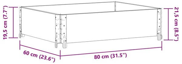 Zahradní truhlík 80 x 60 cm masivní borové dřevo 3295835