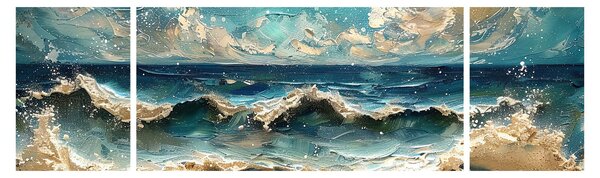 Obraz - Malba moře (170x50 cm)
