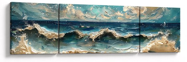 Obraz - Malba moře (170x50 cm)
