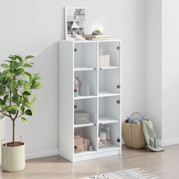 Highboard s dvířky bílý 68 x 37 x 142 cm kompozitní dřevo 3295857