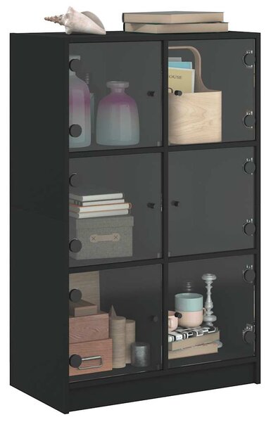 Highboard s dvířky černý 68 x 37 x 109 cm kompozitní dřevo 3295851
