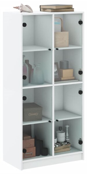 Highboard s dvířky bílý 68 x 37 x 142 cm kompozitní dřevo 3295857