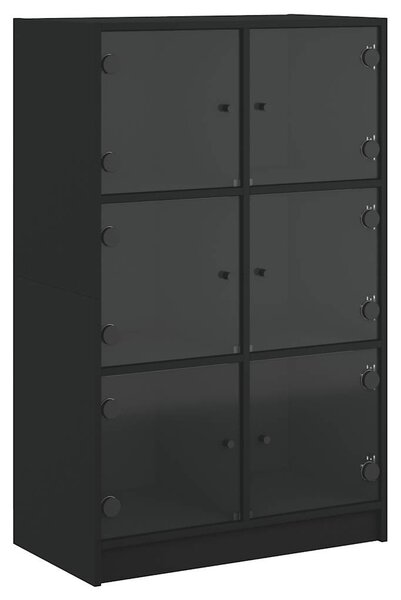Highboard s dvířky černý 68 x 37 x 109 cm kompozitní dřevo 3295851