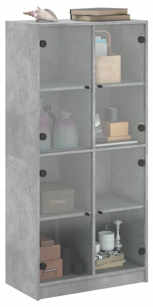 Highboard s dvířky betonově šedý 68x37x142 cm kompozitní dřevo 3295860