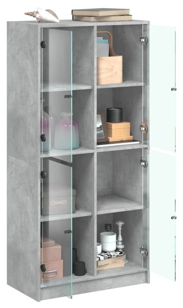 Highboard s dvířky betonově šedý 68x37x142 cm kompozitní dřevo 3295860