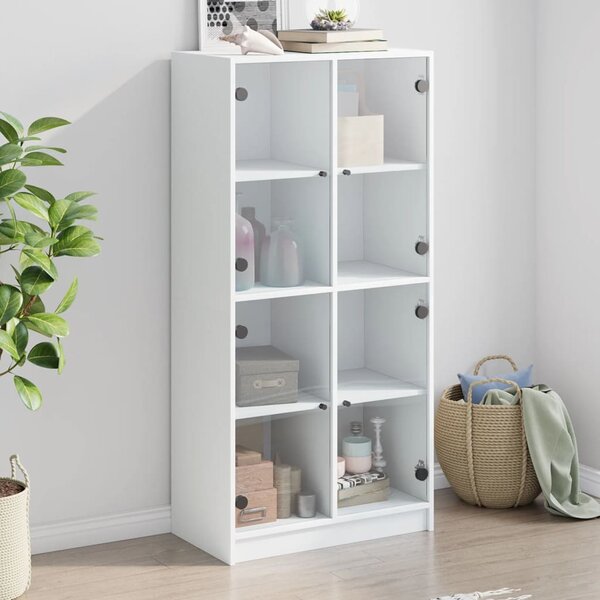 Highboard s dvířky bílý 68 x 37 x 142 cm kompozitní dřevo 3295857