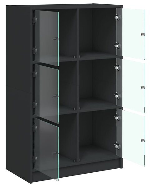 Highboard s dvířky černý 68 x 37 x 109 cm kompozitní dřevo 3295851
