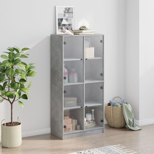 Highboard s dvířky betonově šedý 68x37x142 cm kompozitní dřevo 3295860