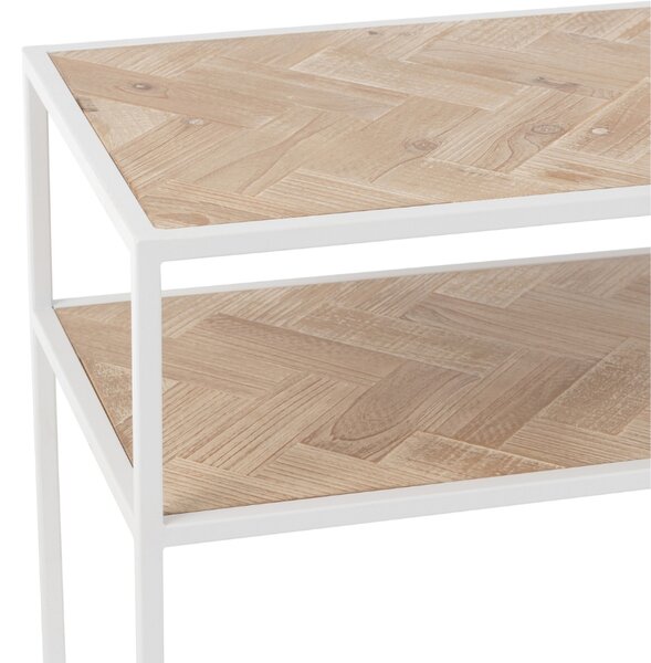 Dřevěný toaletní stolek J-line Zigtem 100 x 35 cm s bílou konstrukcí