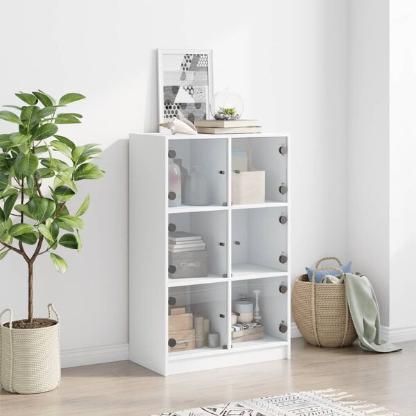 Highboard s dvířky bílý 68 x 37 x 109 cm kompozitní dřevo 3295850