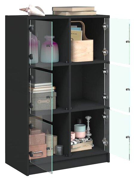 Highboard s dvířky černý 68 x 37 x 109 cm kompozitní dřevo 3295851