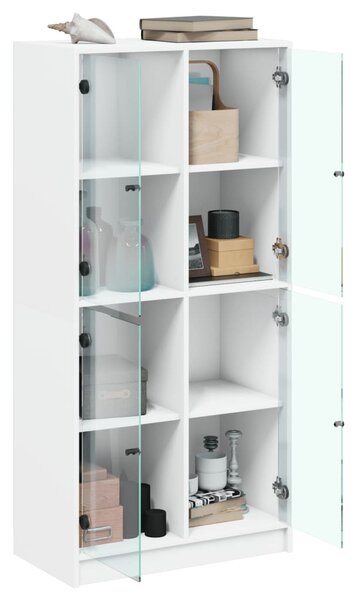 Highboard s dvířky bílý 68 x 37 x 142 cm kompozitní dřevo 3295857