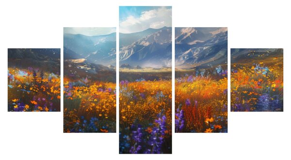 Obraz - Malovaná horská krajina II. (125x70 cm)