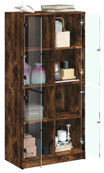 Highboard s dvířky kouřový dub 68x37x142 cm kompozitní dřevo 3295861