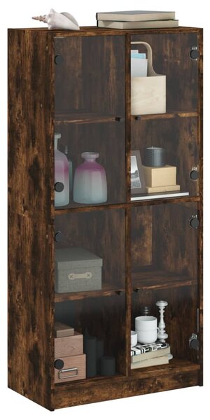 Highboard s dvířky kouřový dub 68x37x142 cm kompozitní dřevo 3295861