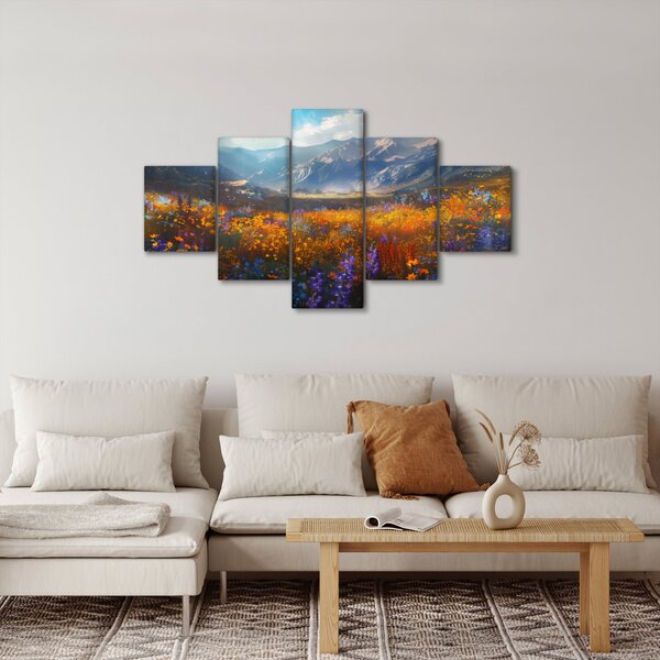 Obraz - Malovaná horská krajina II. (125x70 cm)