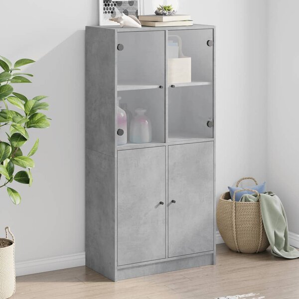 Highboard s dvířky betonově šedý 68x37x142 cm kompozitní dřevo 3295867