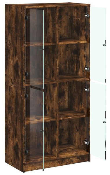 Highboard s dvířky kouřový dub 68x37x142 cm kompozitní dřevo 3295861