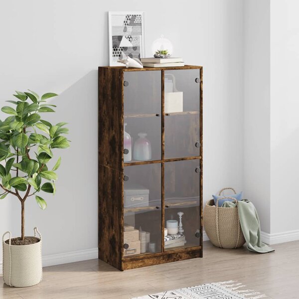 Highboard s dvířky kouřový dub 68x37x142 cm kompozitní dřevo 3295861