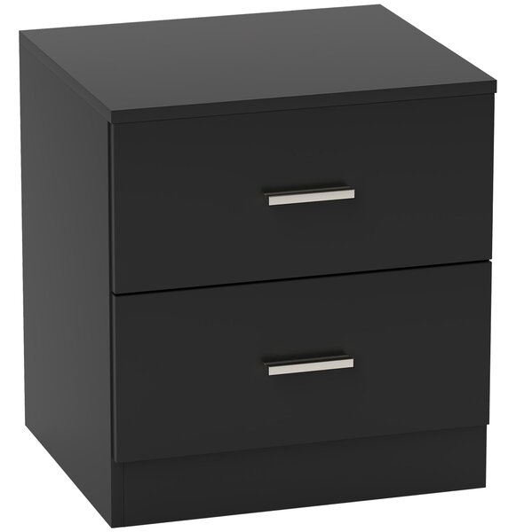 HOMCOM moderní noční stolek s 2 zásuvkami, 45 x 39,5 x 49 cm, černý | Aosom
