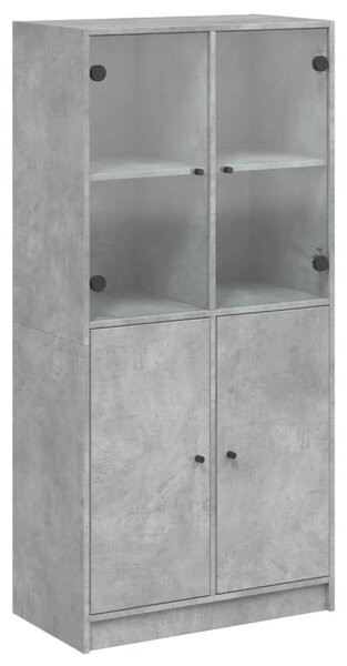 Highboard s dvířky betonově šedý 68x37x142 cm kompozitní dřevo 3295867