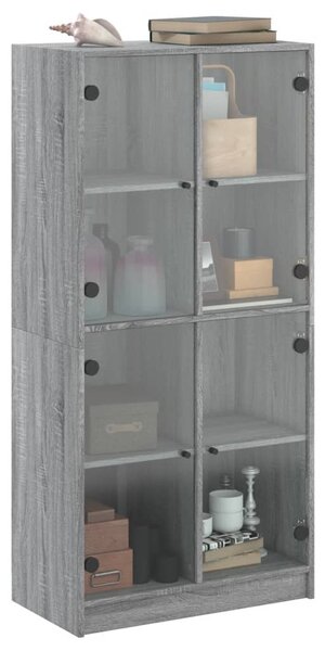 Highboard s dvířky šedý sonoma 68x37x142 cm kompozitní dřevo 3295862