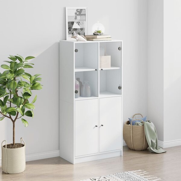 Highboard s dvířky bílý 68 x 37 x 142 cm kompozitní dřevo 3295864