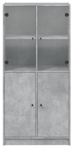 Highboard s dvířky betonově šedý 68x37x142 cm kompozitní dřevo 3295867