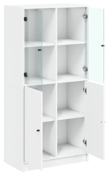 Highboard s dvířky bílý 68 x 37 x 142 cm kompozitní dřevo 3295864