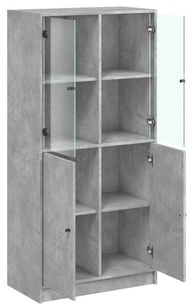 Highboard s dvířky betonově šedý 68x37x142 cm kompozitní dřevo 3295867
