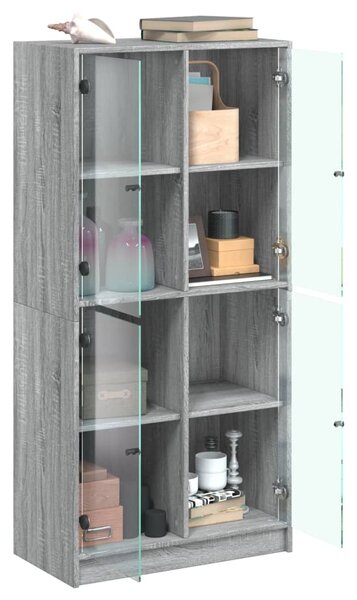 Highboard s dvířky šedý sonoma 68x37x142 cm kompozitní dřevo 3295862