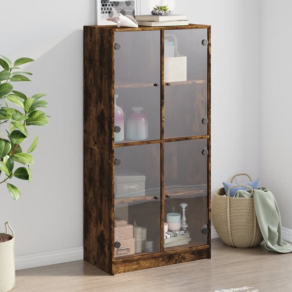 Highboard s dvířky kouřový dub 68x37x142 cm kompozitní dřevo 3295861