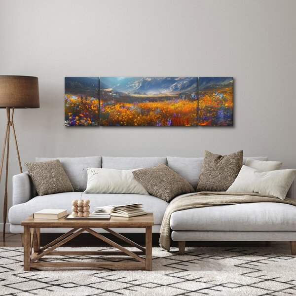 Obraz - Malovaná horská krajina II. (170x50 cm)