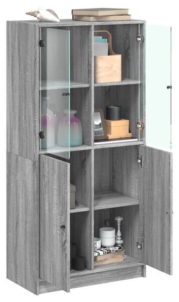 Highboard s dvířky šedý sonoma 68x37x142 cm kompozitní dřevo 3295869