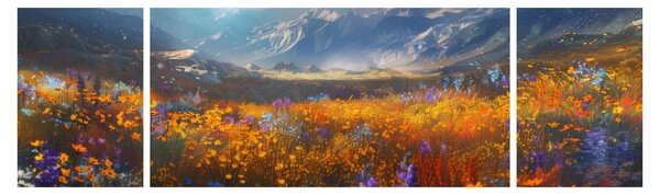 Obraz - Malovaná horská krajina II. (170x50 cm)