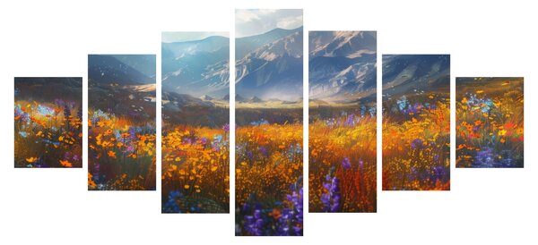 Obraz - Malovaná horská krajina II. (210x100 cm)