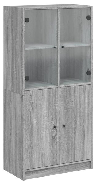 Highboard s dvířky šedý sonoma 68x37x142 cm kompozitní dřevo 3295869