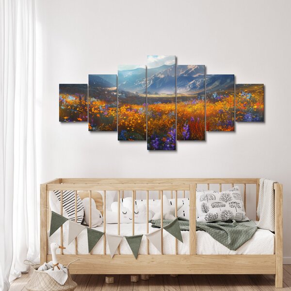 Obraz - Malovaná horská krajina II. (210x100 cm)