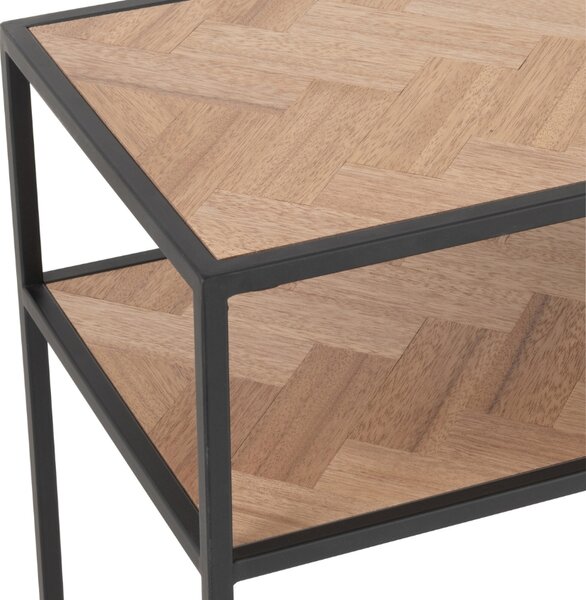 Dřevěný toaletní stolek J-line Zigtem 100 x 35 cm s černou konstrukcí