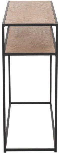 Dřevěný toaletní stolek J-line Zigtem 100 x 35 cm s černou konstrukcí