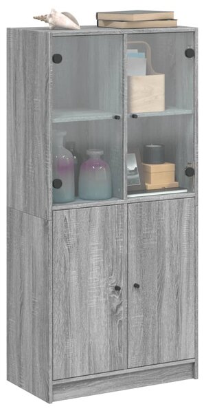 Highboard s dvířky šedý sonoma 68x37x142 cm kompozitní dřevo 3295869