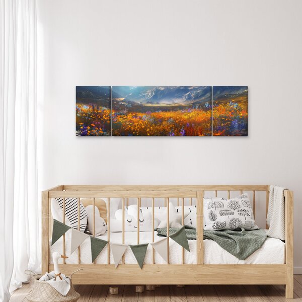Obraz - Malovaná horská krajina II. (170x50 cm)