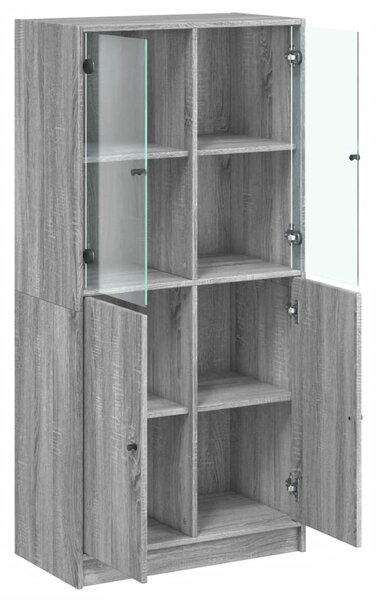 Highboard s dvířky šedý sonoma 68x37x142 cm kompozitní dřevo 3295869