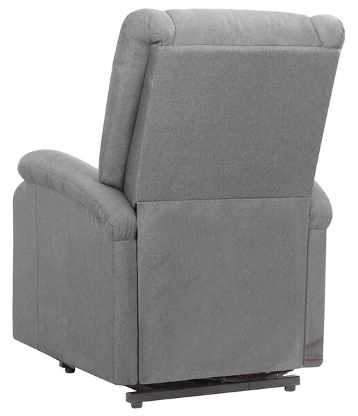 Zvedací masážní křeslo světle šedé textil 329709