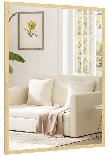 HOMCOM obdélné zrcadlo 60 × 80 cm — rám z přírodního dřeva | Aosom