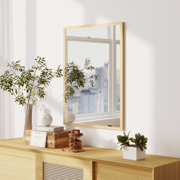HOMCOM obdélné zrcadlo 60 × 80 cm — rám z přírodního dřeva | Aosom