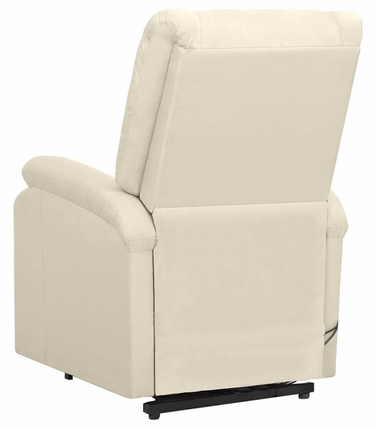 Zvedací masážní křeslo krémové textil 329718